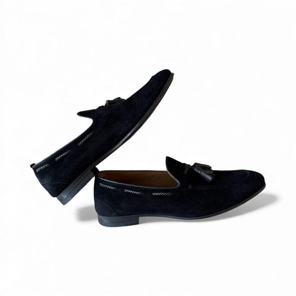 Zara Man Navy Blue Suede Loafers - Size 44 - Picture 2 of 5